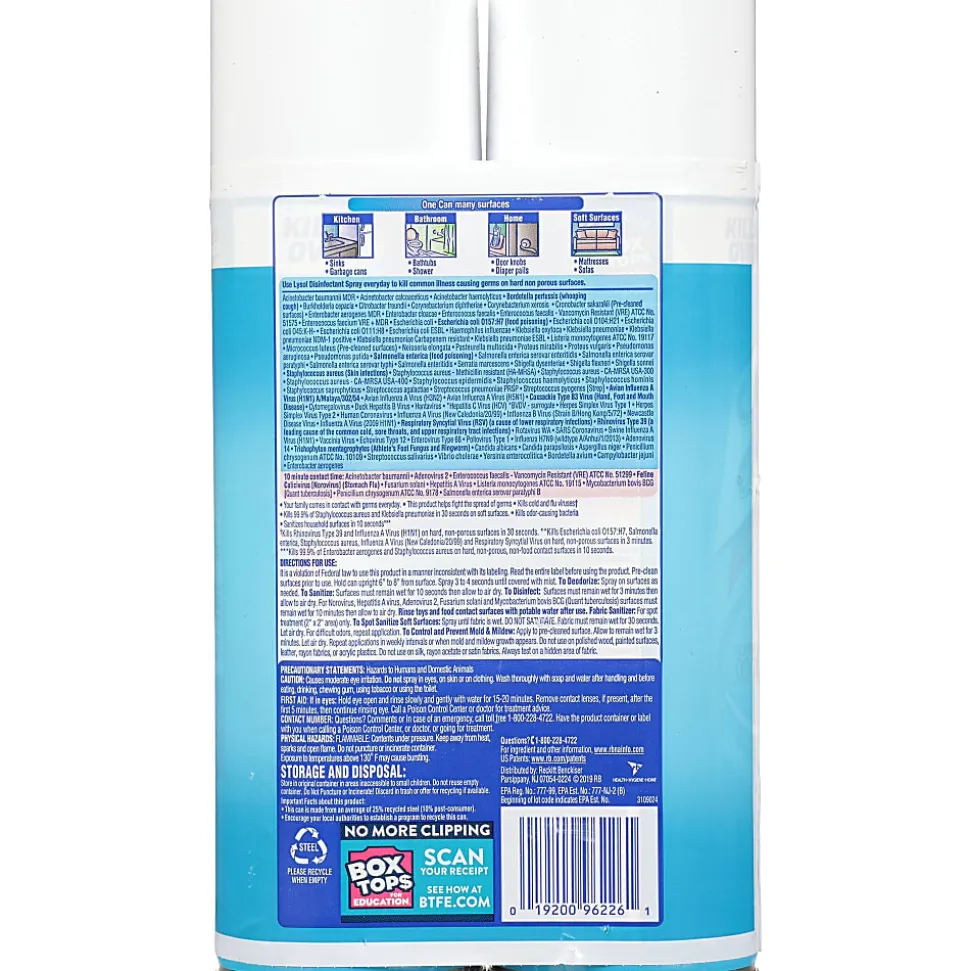 Lysol® Disinfectant Spray, 19 Oz, Crisp Linen, Carton Of 8 Bottles