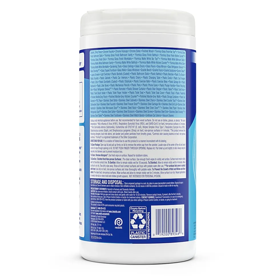 Lysol Disinfecting Wipes - Crisp Linen Scent - 7" x 7.25" - 80 / Canister - 6 / Carton - White