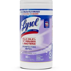Lysol® Disinfecting Wipes, Early Morning Breeze Scent, 80 Wipes Per Canister, Carton Of 6 Canisters
