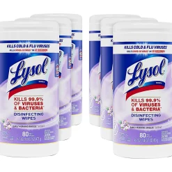 Lysol® Disinfecting Wipes, Early Morning Breeze Scent, 80 Wipes Per Canister, Carton Of 6 Canisters