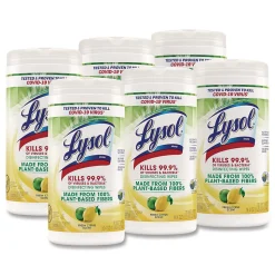 LYSOL®Disinfecting Wipes II Fresh Citrus, 1-Ply, 7 x 7.25, White, 70 Wipes/Canister, 6 Canisters/Carton