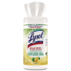 LYSOL®Disinfecting Wipes II Fresh Citrus, 1-Ply, 7 x 7.25, White, 70 Wipes/Canister, 6 Canisters/Carton