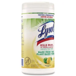 LYSOL®Disinfecting Wipes II Fresh Citrus, 1-Ply, 7 x 7.25, White, 70 Wipes/Canister, 6 Canisters/Carton