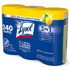 Lysol® Disinfecting Wipes, Lemon Lime Blossom Scent, 80 Wipes Per Canister, Carton Of 6 Canisters