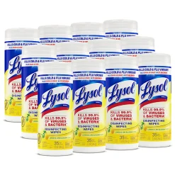 Lysol® Disinfecting Wipes, Lemon & Lime Blossom Scent, Tub Of 35