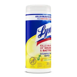 Lysol® Disinfecting Wipes, Lemon & Lime Blossom Scent, Tub Of 35