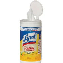 Lysol Disinfecting Wipes - Lemon Lime Scent - 80 Wipes per Canister - 6 Canisters per Box