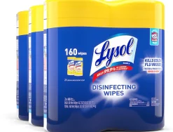 Lysol® Disinfecting Wipes, Lemon Lime Scent, 80 Wipes Per Canister, Carton Of 6 Canisters