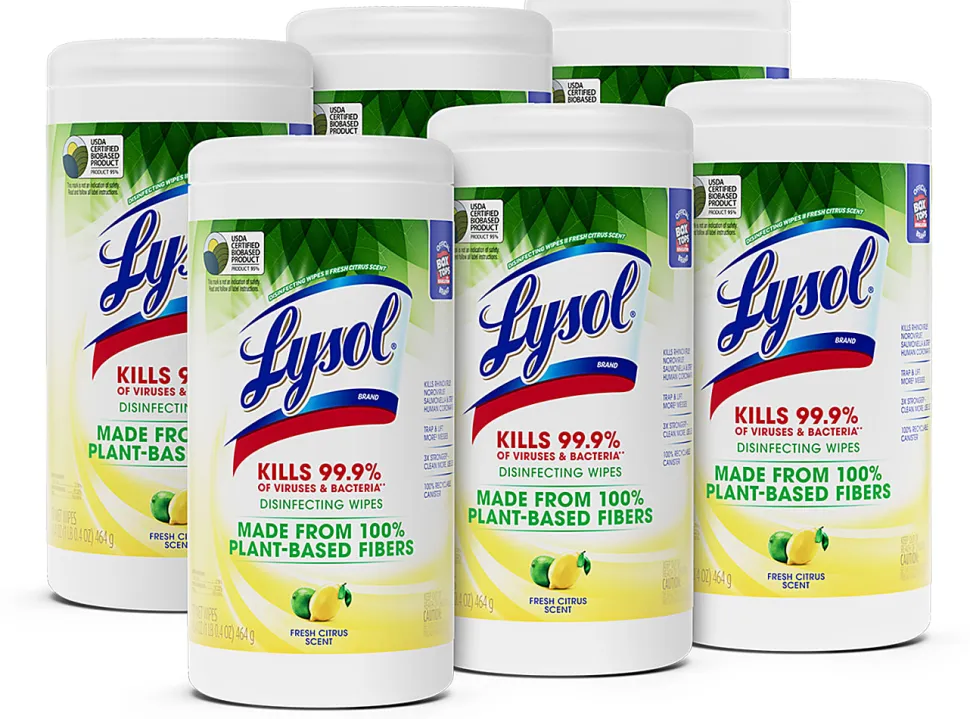 LYSOL® Disinfecting Wipes with Citric Acid - Fresh Citrus 70 ct.