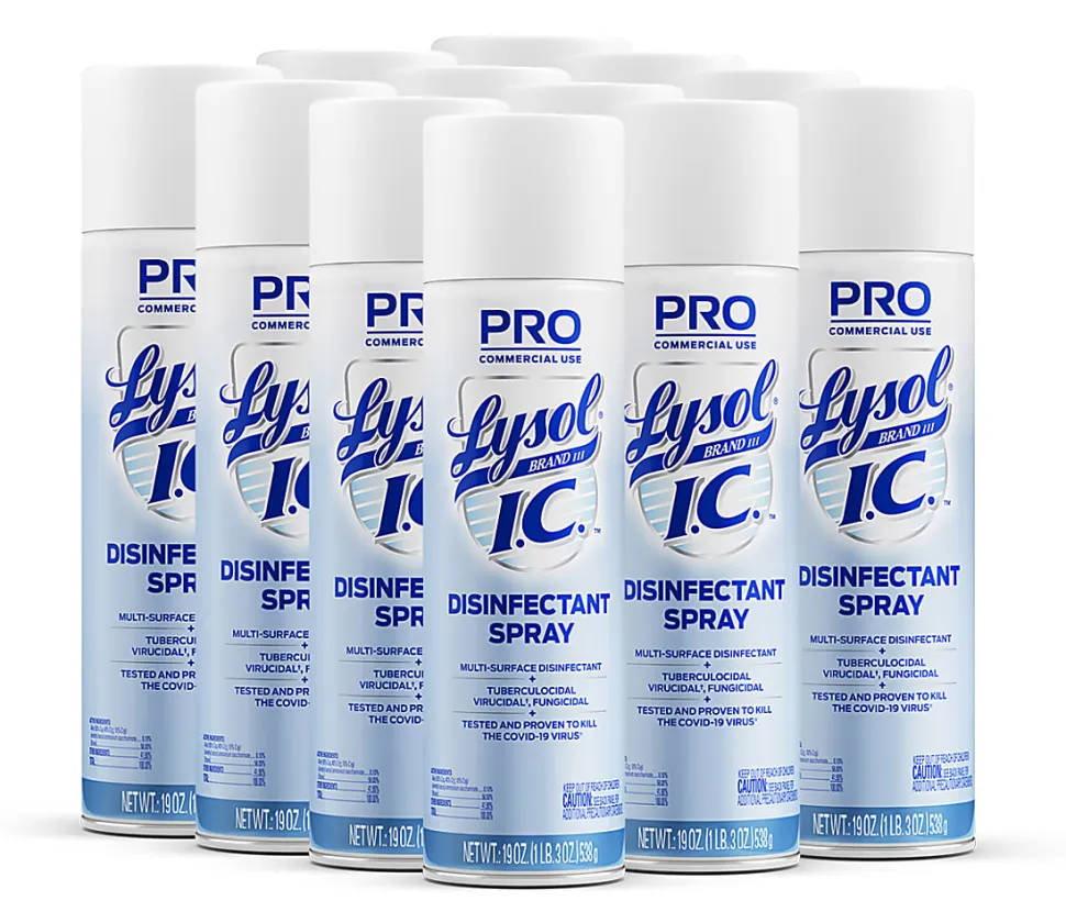 Lysol® I.C. Disinfectant Aerosol Spray, 19 Oz Can, Case Of 12