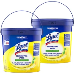 Lysol® Professional Disinfecting Wipe Buckets, 8” x 6”, White, 800 Sheets Per Bucket, Set Of 2 Buckets