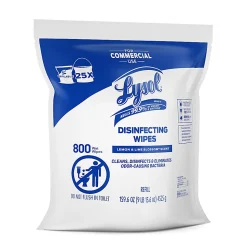 Lysol® Professional Disinfecting Wipe Refills, Lemon And Lime Blossom, 8” x 6", White, 800 Sheets Per Bucket, Set Of 2 Refills