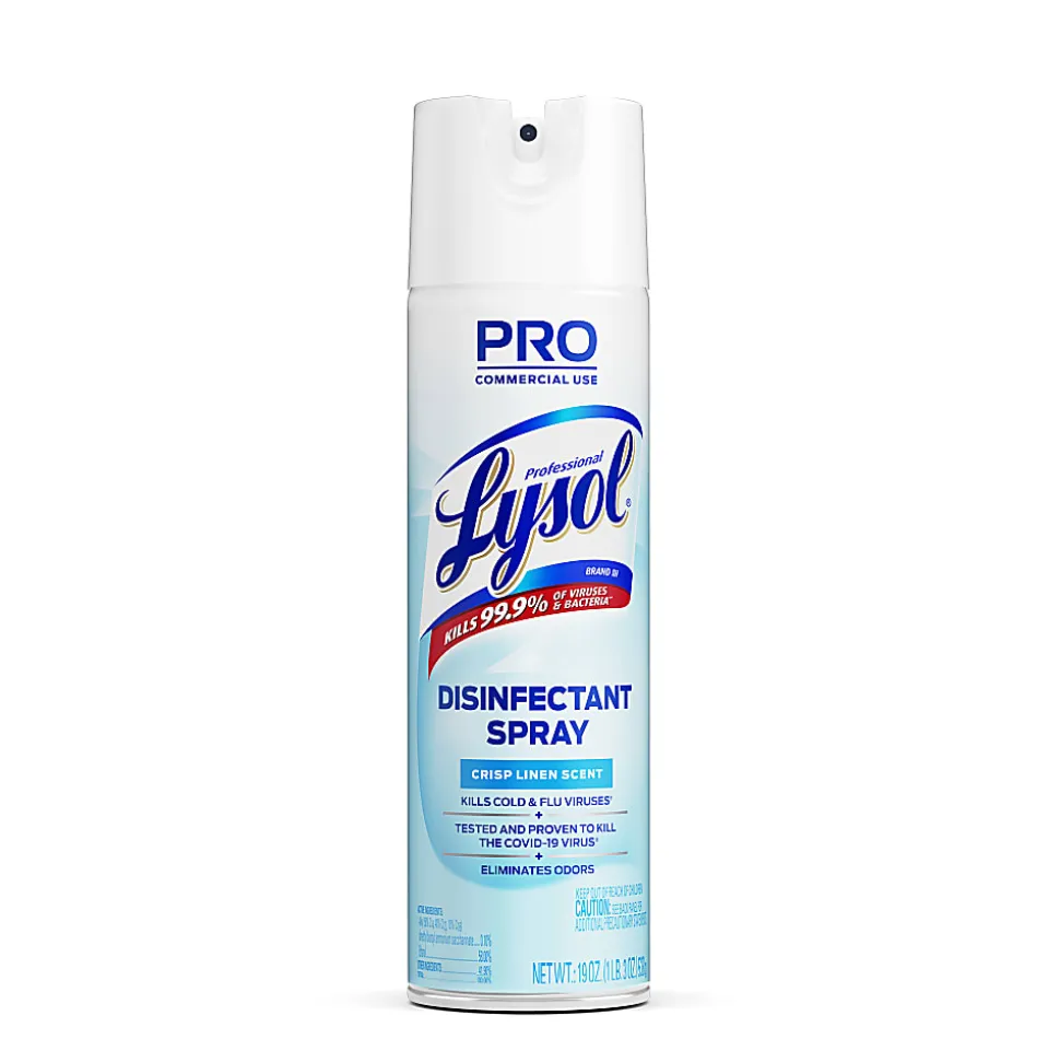 Lysol® Professional Disinfectant Spray, Crisp Linen Scent, 19 Oz Bottle, Case Of 12