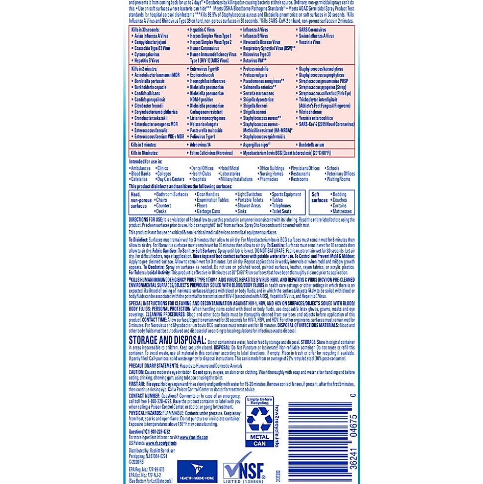 Lysol® Professional Disinfectant Spray, Fresh Scent, 19 Oz Bottle