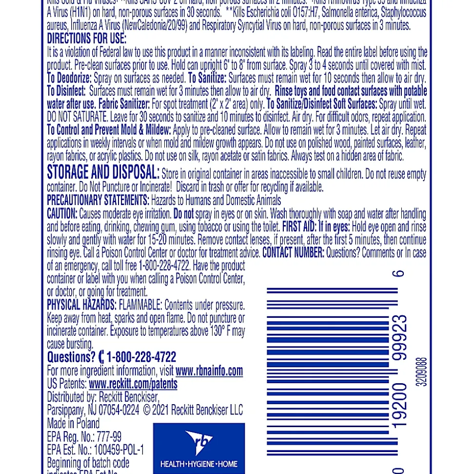 Lysol To Go Disinfectant Spray, Crisp Linen, 1.5 oz.