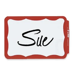 Maco® Name Badges, Red Border, Pack Of 100