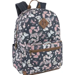 MADISON & DAKOTA Butterfly Backpack With 15” Laptop Sleeve, 17-1/2”H x 12”W x 5-3/4”D, Gray