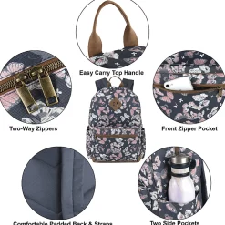 MADISON & DAKOTA Butterfly Backpack With 15” Laptop Sleeve, 17-1/2”H x 12”W x 5-3/4”D, Gray