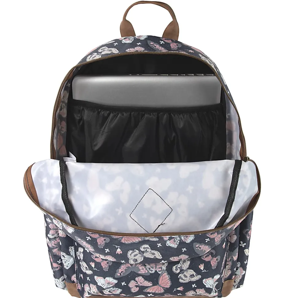 MADISON & DAKOTA Butterfly Backpack With 15” Laptop Sleeve, 17-1/2”H x 12”W x 5-3/4”D, Gray