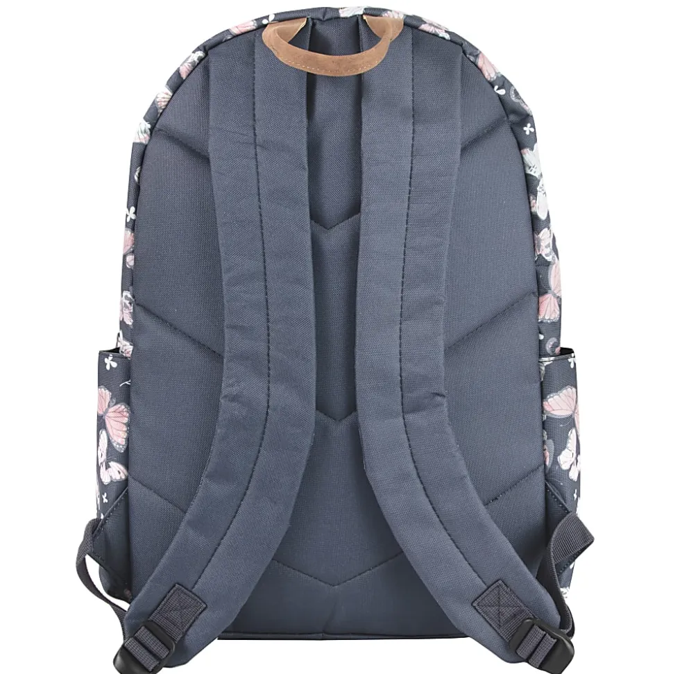 MADISON & DAKOTA Butterfly Backpack With 15” Laptop Sleeve, 17-1/2”H x 12”W x 5-3/4”D, Gray