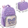 Madison & Dakota Butterfly Quilted Backpack With Lunch Box, Purple