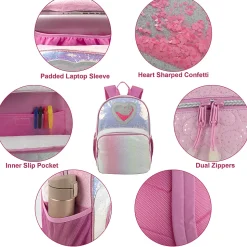 Madison & Dakota Quilted Heart Backpack, Pink
