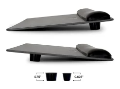 3M™ Adjustable Keyboard Platform With Gel Wrist Rest, Black/Metallic Gray