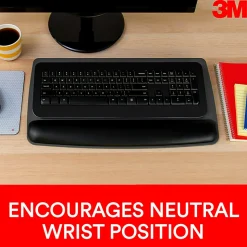 3M™ Adjustable Keyboard Platform With Gel Wrist Rest, Black/Metallic Gray