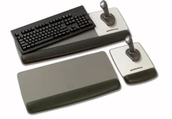 3M™ Adjustable Keyboard Platform With Gel Wrist Rest, Black/Metallic Gray
