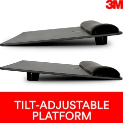 3M™ Adjustable Keyboard Platform With Gel Wrist Rest, Black/Metallic Gray