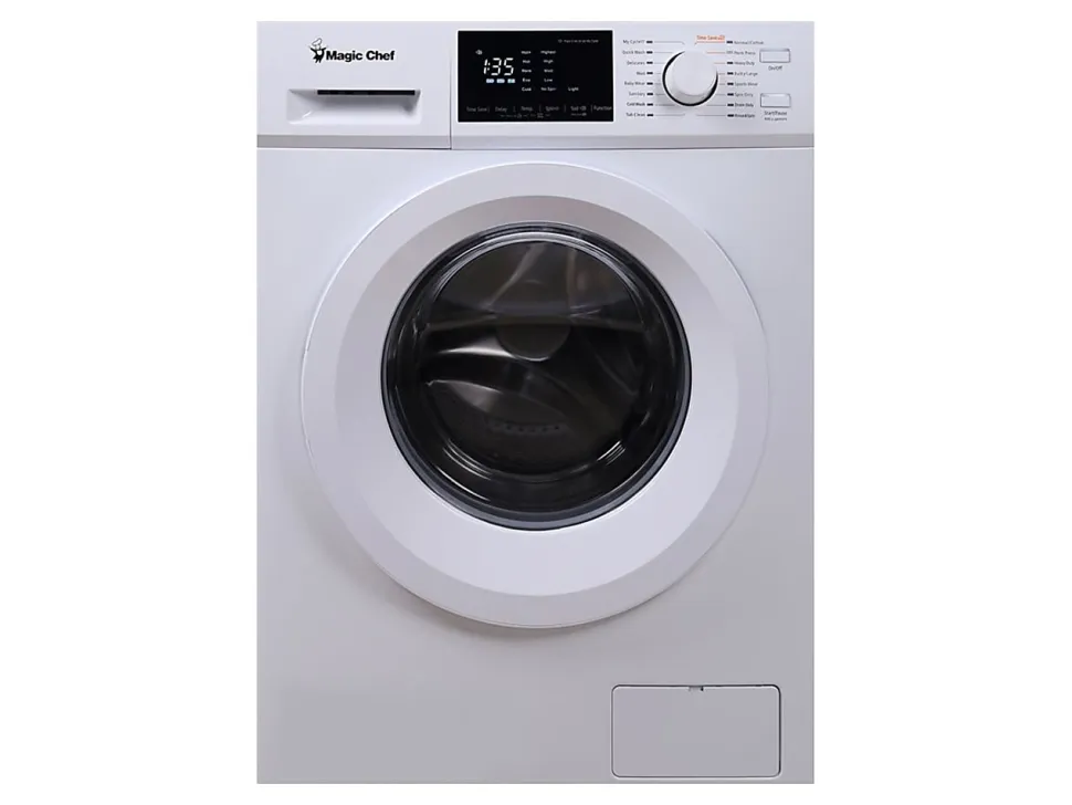 Magic Chef MCSFLW27W - Washing machine - width: 23.4 in - depth: 23.4 in - height: 33.5 in - front loading - 2.7 cu. ft - 26.5 lbs - 1300 rpm