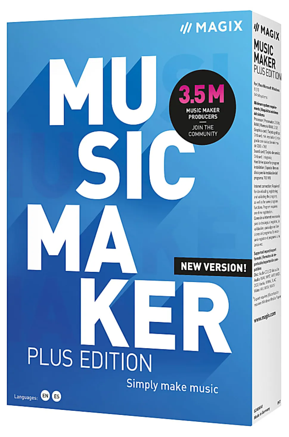 MAGIX Music Maker Plus 2021, For Windows®, CD/Product Key