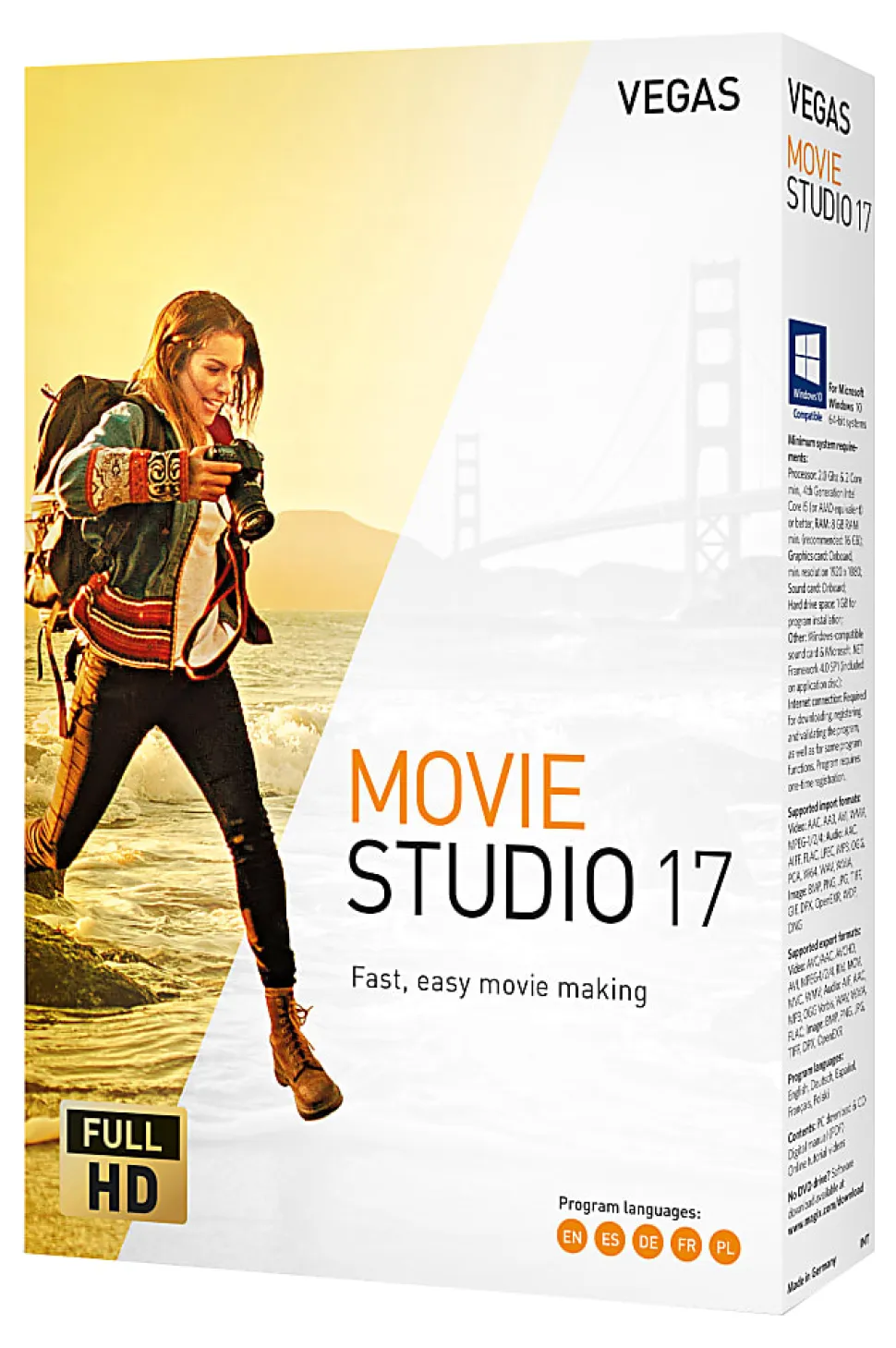 MAGIX Vegas Movie Studio 17, Windows®, Disc