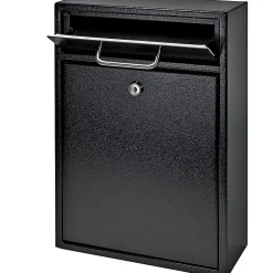 Mail Boss Locking Security Drop Box, 16 1/4"H x 11 1/4"W x 4 3/4"D, Black