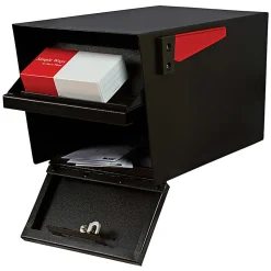 Mail Boss Mail Manager PRO Security Mailbox, 11-1/4"H x 10-3/4"W, 21"D, Black