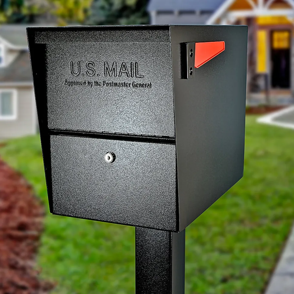 Mail Boss™ Package Master Locking Mailbox, 16 1/2"H x 12"W x 21 1/2"D, Black