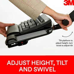 3M™ AKT90LE Adjustable Keyboard Tray, Black/Charcoal