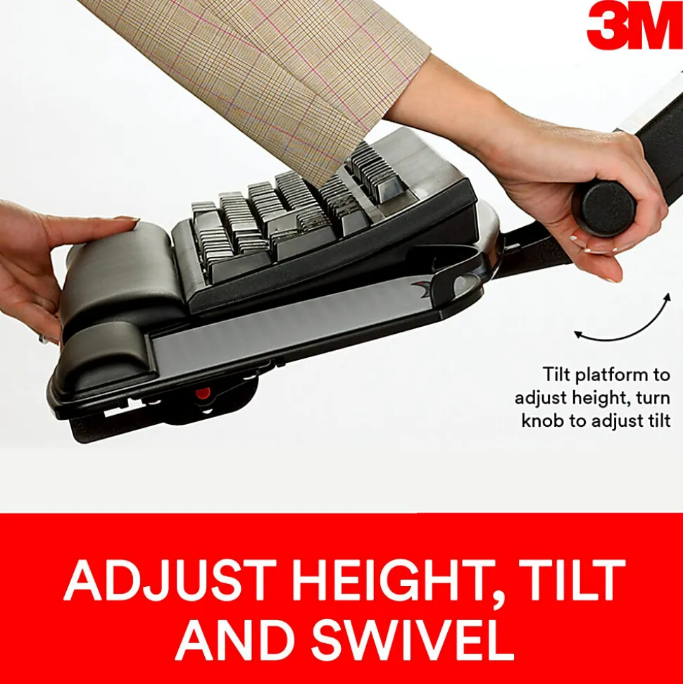 3M™ AKT90LE Adjustable Keyboard Tray, Black/Charcoal