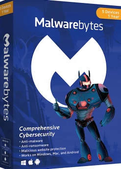 Malwarebytes Premium, For 5 PC/MacĀ® Devices, Disc