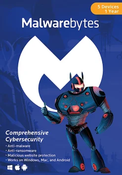 Malwarebytes Premium, For 5 PC/Mac® Devices, Disc