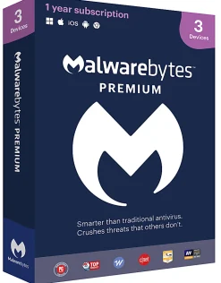 Malwarebytes Standard, Premium Security 3-Device, 1 Year