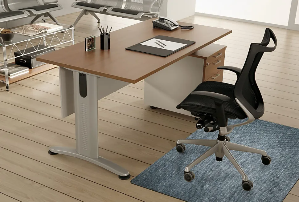 M+A Matting Desk Chair Mat, 35" x 47", Stonewash Gray