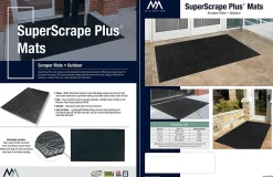 M+A Matting SuperScrape Plus Floor Mat, 36" x 120", Black