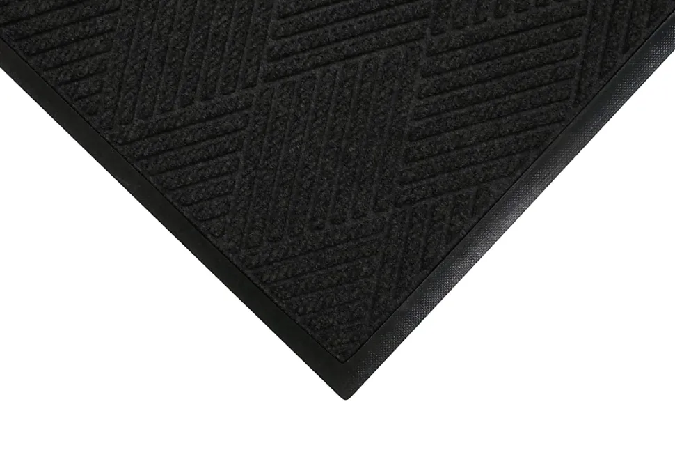 M+A Matting Waterhog Max Diamond Classic Floor Mat, 4'H x 6'W, Black Smoke