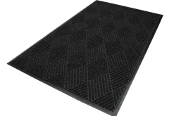 M+A Matting Waterhog Max Diamond Classic Floor Mat, 4'H x 6'W, Black Smoke