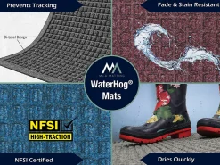 M+A Matting Waterhog Max Diamond Classic Floor Mat, 3'H x 5'W, Gray Ash