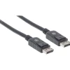 Manhattan DisplayPort 1.2 Cable, 4K@60hz, 2m, Male to Male, With Latches, Fully Shielded, Black, Lifetime Warranty, Polybag - 307116
