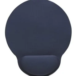 Manhattan Round Mouse Pad With Wrist Rest, 8”H x 9-1/2”W x 3/16”D, Blue