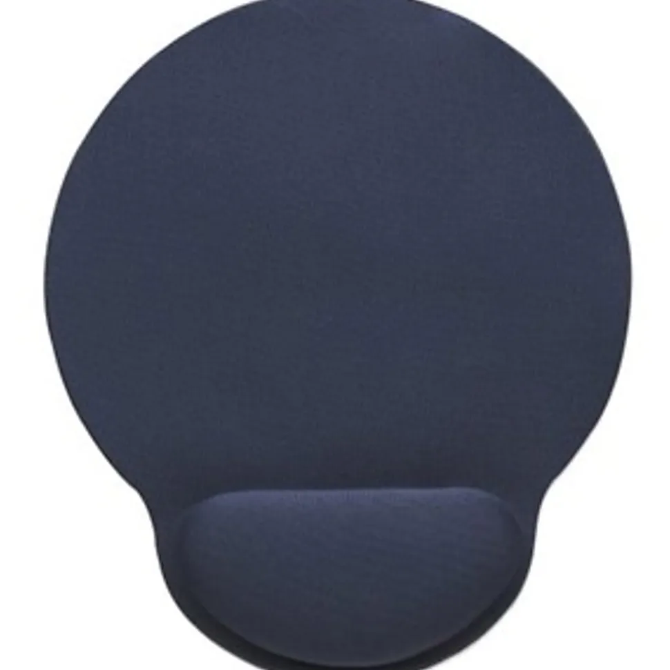 Manhattan Round Mouse Pad With Wrist Rest, 8”H x 9-1/2”W x 3/16”D, Blue