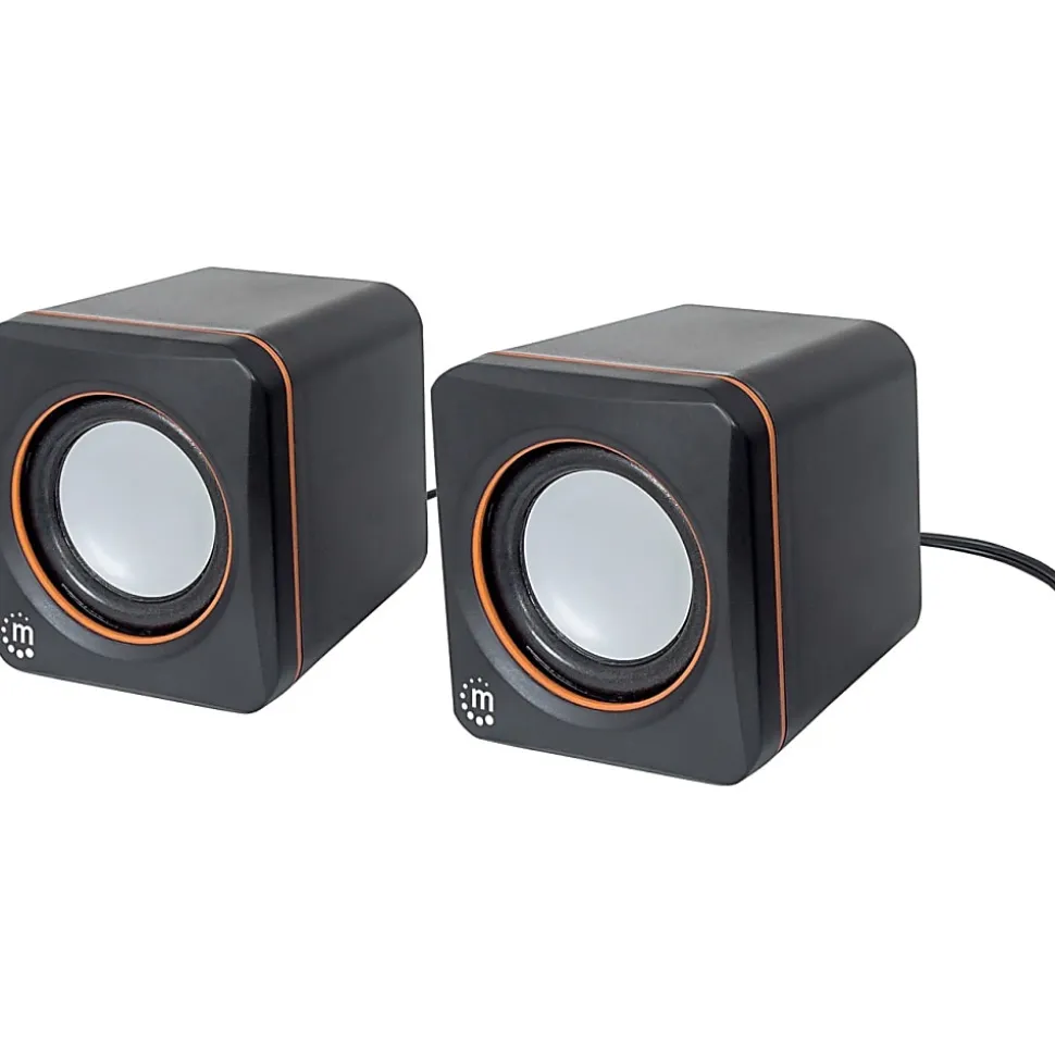 Manhattan 2600 Series Speaker System, Small Size, Big Sound, Two Speakers, Stereo, USB power, Output: 2x 3W, 3.5mm plug - 161435